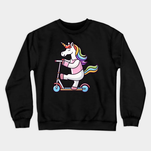 Unicorn on the go Crewneck Sweatshirt by zeevana